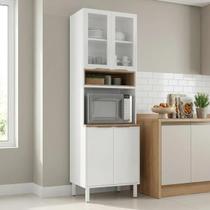 Paneleiro Torre Quente de Aço 4 Portas com Nicho para Micro-Ondas 220 x 70cm Renova Itatiaia Branco