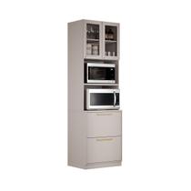 Paneleiro Torre Quente Essence 3 Portas 1 Gaveta 230cm de Altura 2 Nicho para Forno - Itatiaia Paneleiro Torre Quente Essence 3 Portas 1 Gaveta 230cm de Altura 2 Nicho para Forno - Itatiaia