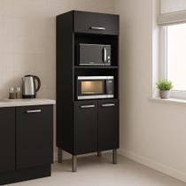 Paneleiro Torre Quente Forno e Microondas Preto Paneleiro Torre Quente Forno e Microondas Preto