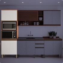 Paneleiro Torre Quente Macadâmia 70cm para Micro e Forno Branco/Freijó Paneleiro Torre Quente Macadâmia 70cm para Micro e Forno Branco/Freijó