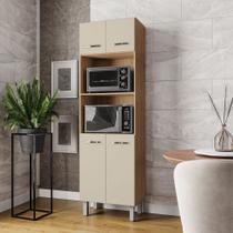 Paneleiro Torre Quente Mara 4 Portas - Savana/Off White Móblis