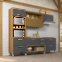 Paneleiro Torre Quente Organizador Cozinha 2 Portas 1 Gaveta Princesa Marrom Freijó Cinza Grafite Paneleiro Torre Quente Organizador Cozinha 2 Portas 1 Gaveta Princesa Marrom Freijó Cinza Grafite