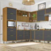 Paneleiro Torre Quente Organizador Cozinha 2 Portas 3 Gavetas Forno Imperatriz Marrom Cinza Grafite Paneleiro Torre Quente Organizador Cozinha 2 Portas 3 Gavetas Forno Imperatriz Marrom Cinza Grafite