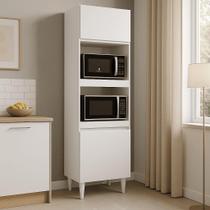 Paneleiro Torre Quente para Cozinha 02 Portas Ruth Branco 56 Cm L06 - D'Rossi Paneleiro Torre Quente para Cozinha 02 Portas Ruth Branco 56 Cm L06 - D'Rossi