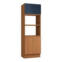 Paneleiro Valence com 2 Nichos 4 PT Canela e Azul