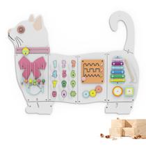 Paneles de Tablero de Actividades AzulWood para Gato, Juguete Educativo para Niños Pequeños