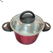 Panelinha Caçarola com Tampa de Vidro n16 de 2 Litros de Arroz Para casal colorido vermelho Panelinha Caçarola com Tampa de Vidro n16 de 2 Litros de Arroz Para casal colorido vermelho