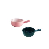 Panelinha Ceramica Mini Finger Food Entradas Rosa Verde 2un