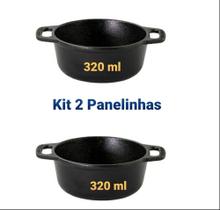 Panelinha Cumbuca Ferro 320 ML Para Servir Porção Individual Kit 2 unidades