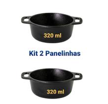Panelinha Cumbuca Ferro 320 ML Para Servir Porção Individual Kit 2 unidades