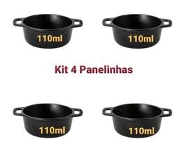 Panelinha Ferro 110 Ml P/ Servir Molho Babecue Kit 4 Unidades