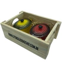 Panelinhas Amarelo, Vermelho de Porcelana Oval com engradado para presente