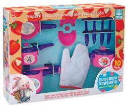 Panelinhas De Brinquedo Kit Cozinha Infantil Educativo 10 Peças Eu Brinco De Casinha Arroz & Feijão