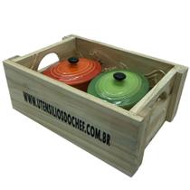 Panelinhas Laranja, Verde de Porcelana Oval com engradado para presente Panelinhas Laranja, Verde de Porcelana Oval com engradado para presente