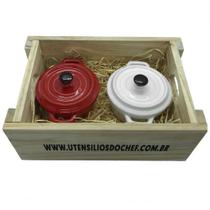 Panelinhas Vermelha, Branco de Porcelana com engradado para presente