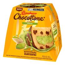 Panetone Chocotone Pistache Bauducco 450g Edição Especial com Creme de Pistache e Gotas de Chocolate