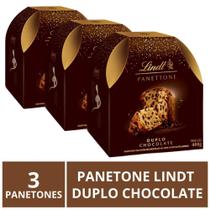 Panetone Lindt, Duplo Chocolate, 3 Panettones de 400g