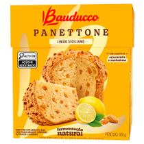 Panettone Bauducco Limão Siciliano e Uva Passas Brancas Cobertura Açucarada e Amêndoas 500g