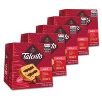 Panettone Chocolate Talento com Avelãs Kit 5 un Garoto 450g