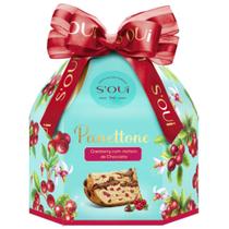 Panettone Cranberry com Recheio de Chocolate 500g SOUI Panettone Cranberry com Recheio de Chocolate 500g SOUI