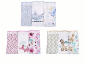 Paninho de Boca Bebe Fralda Bordado 100% Algodão 3 unidades Enxoval Bebê Recém Nascido Paninho de Boca Bebe Fralda Bordado 100% Algodão 3 unidades Enxoval Bebê Recém Nascido