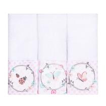 Paninho De Boca Com Faixa Bordado 40cm X 40cm Com 3 Peças Papi Karinho