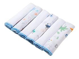 Paninho de boca kit c/6 un - toalha babete papi para bebê - fralda fina-acabamento em overlock -papi