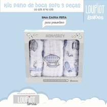 Paninho de Boca Soft com Temas - Caixa Azul com 3 Unidades Paninho de Boca Soft com Temas - Caixa Azul com 3 Unidades