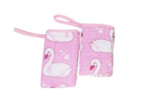 Paninho Toalha De Boca Bebê Soft Cisne Rosa 20cmx40cm 2 unidades 100% Algodão Paninho Toalha De Boca Bebê Soft Cisne Rosa 20cmx40cm 2 unidades 100% Algodão