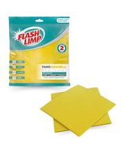 Pano Amarelo De Limpeza Multiuso 2 Peças Flash Limp