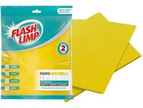 Pano Amarelo Multiuso Alta Absorção Limpa e dá Brilho - FlashLimp