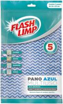 Pano Azul Multiuso FlashLimp com 5 peças ORIGINAL FLP4588