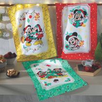 Pano Copa Felpudo Estampado Döhler - Mickey e Minnie 21 Natal