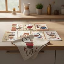 Pano Copa Prato 07u Algodão Felpudo 40x60 Estampado Café