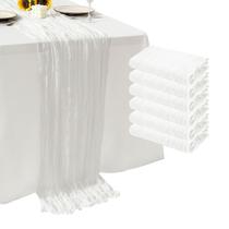 Pano de algodão branco Table Runner Seveups de 10 pés (3 m) - pacote com 6 Pano de algodão branco Table Runner Seveups de 10 pés (3 m) - pacote com 6