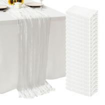 Pano de algodão branco Table Runner Seveups de 10 pés (pacote com 20) Pano de algodão branco Table Runner Seveups de 10 pés (pacote com 20)
