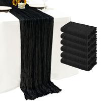 Pano de algodão preto Table Runner Seveups de 10 pés/3 m - pacote com 6 Pano de algodão preto Table Runner Seveups de 10 pés/3 m - pacote com 6