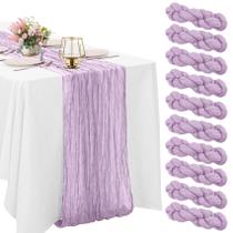 Pano de algodão Table Runner HAISIWLKJ, pacote com 10, 3 m, roxo claro Pano de algodão Table Runner HAISIWLKJ, pacote com 10, 3 m, roxo claro