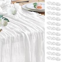 Pano de algodão Table Runner Wokceer, 10 pés, branco marfim, pacote com 12 Pano de algodão Table Runner Wokceer, 10 pés, branco marfim, pacote com 12
