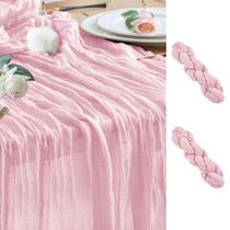 Pano de algodão Table Runner Wokceer, 10 pés, rosa corado, pacote com 2 Pano de algodão Table Runner Wokceer, 10 pés, rosa corado, pacote com 2