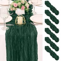 Pano de algodão verde escuro Table Runner HAISIWLKJ de 3 m x 55 cm - pacote com 6