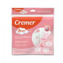 Pano de Boca 35x35 Menina Cremer 3 Unidades