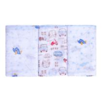 Pano de Boca Babete Papi Kit Com 3 Peças Estampada Menino Pano de Boca Babete Papi Kit Com 3 Peças Estampada Menino