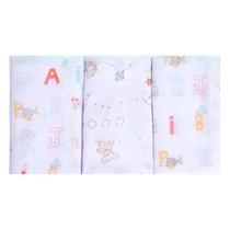 Pano de Boca Babete Papi Kit Com 3 Peças Estampada Unissex Pano de Boca Babete Papi Kit Com 3 Peças Estampada Unissex