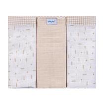 Pano de Boca Baby Joy com 3 Neutro Flechas Bege 58044-613