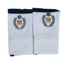 Pano De Boca Bebe Bordado 02 Peças Com Prendedor De Chupeta Urso Real Marinho 100 algodão 25cmX33cm Enxoval dia a dia Baby Deluxe