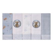 Pano de Boca Bordado para Bebê 05 Unidades Baby Joy Fábula