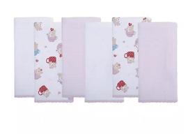 Pano de boca bublim liso e estampada - 6 paninhos Pano de boca bublim liso e estampada - 6 paninhos