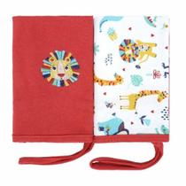 Pano de boca c/prendedor de chupeta baby joy premium malha estampado/liso c/bordado 30cmx35cm pct cL