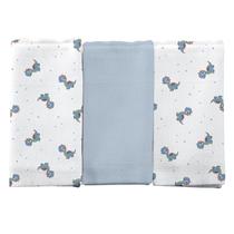 Pano De Boca Estampado 34x40cm Kit Com 3 Unidades - Incomfral Bercinho Baby Cor:Dino